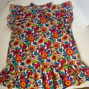 JODIFL Floral Ruffle Sleeve Blouse in White, Red, Yellow, Green, Blue